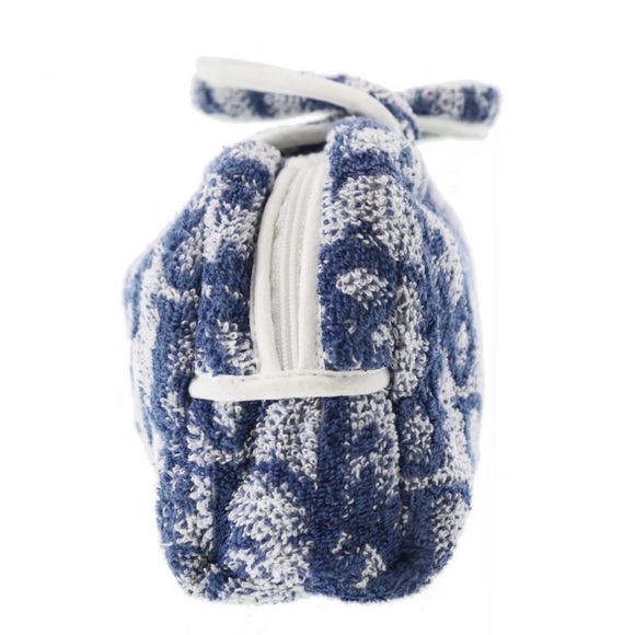 DIOR Blue Terry Cloth Bag Trotter Monogram Diorissimo Boston Cosmetic Pouch - Picture 5 of 16